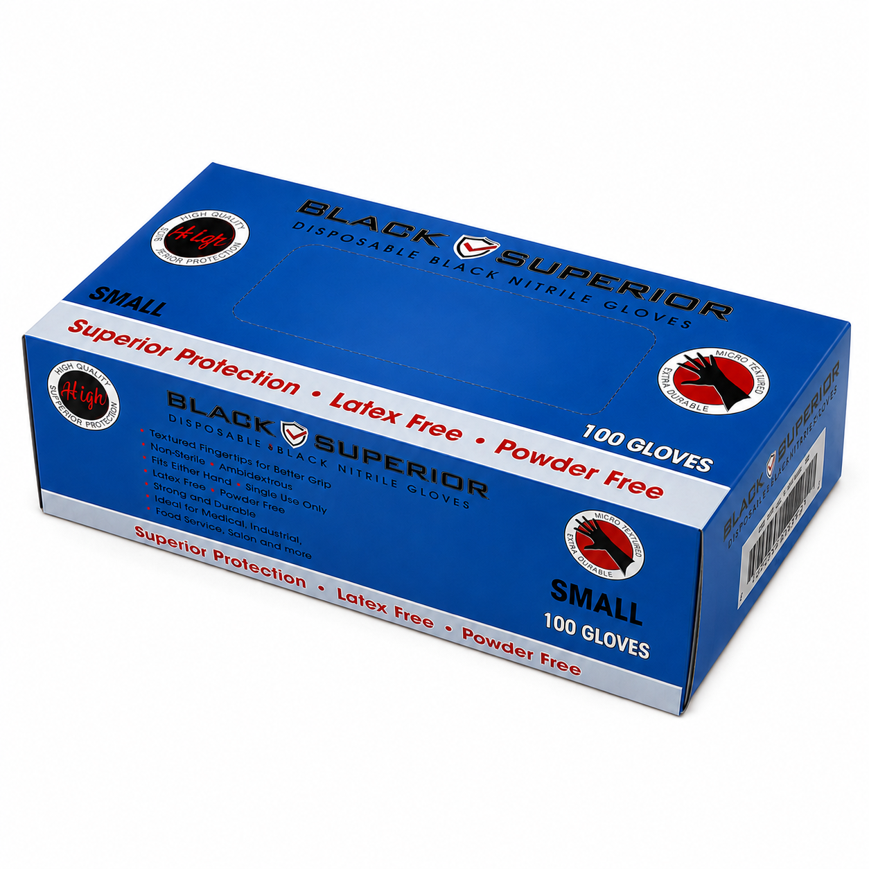 Black Superior Disposable Black Nitrile Gloves Small – 100 Pack