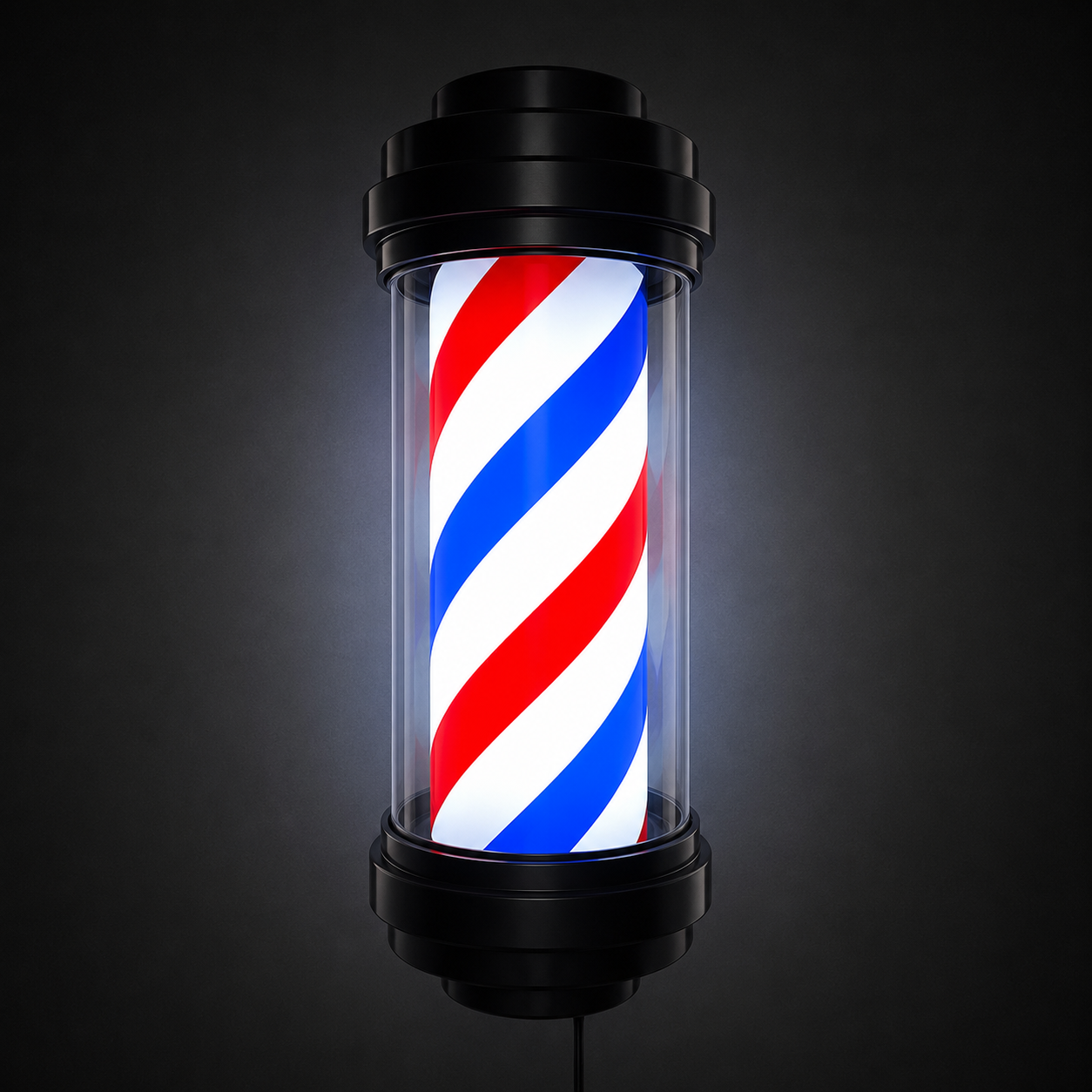 Barber Pole Black Frame - Blue - White - Red 50 cm (GH-50A)