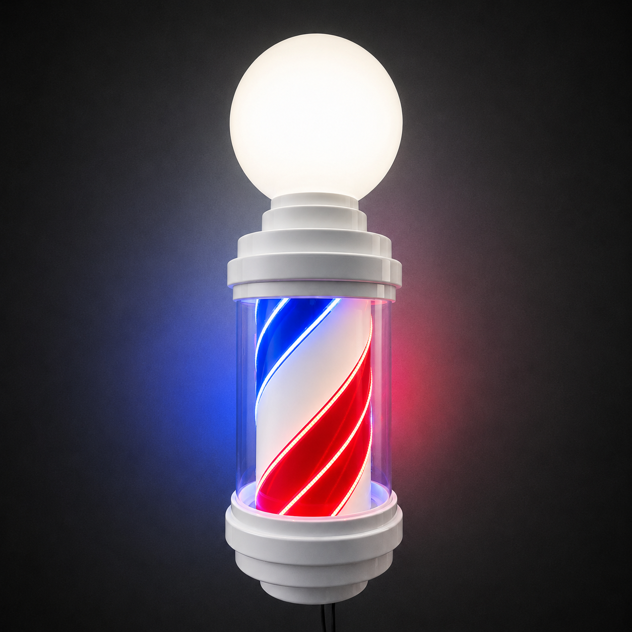 Barber Pole White Frame - Blue - White - Red 60 cm (GH-60)