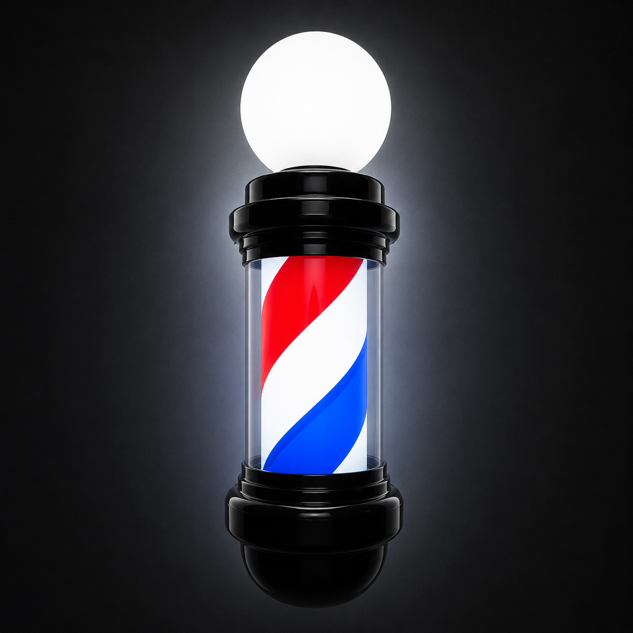 Barber Pole Black Frame - Blue - White - Red 68 cm (HD-68bc)