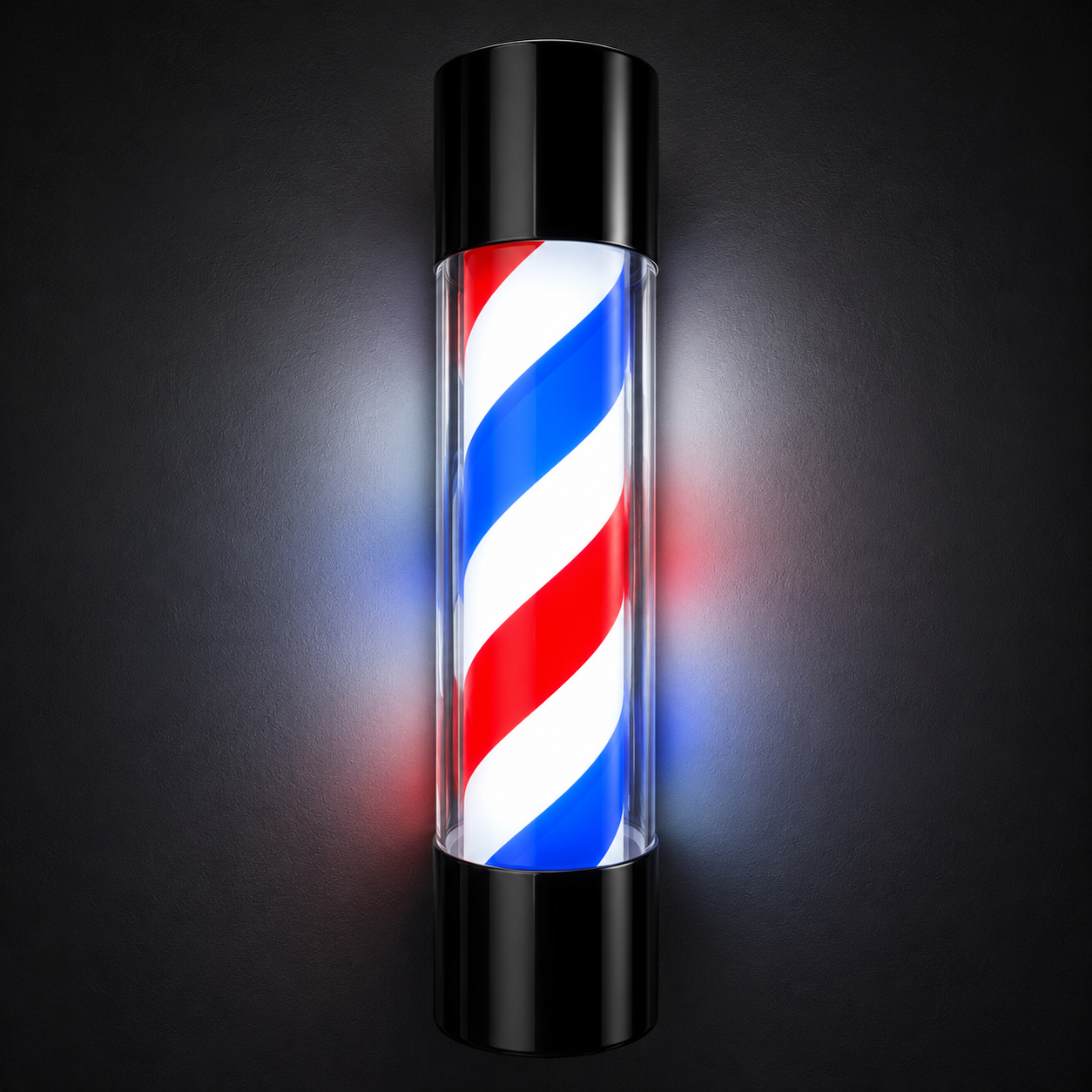 Barber Pole Black Frame - Blue - White - Red 60cm (BS-60)