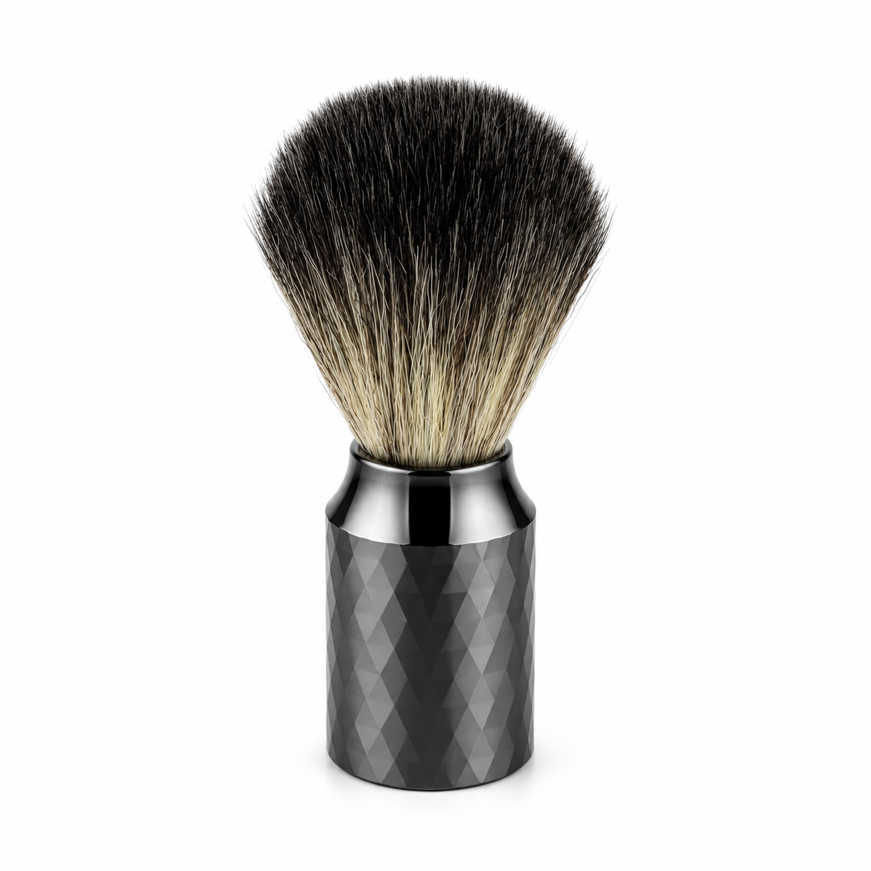 Premium Titanium-Finish Shaving Brush