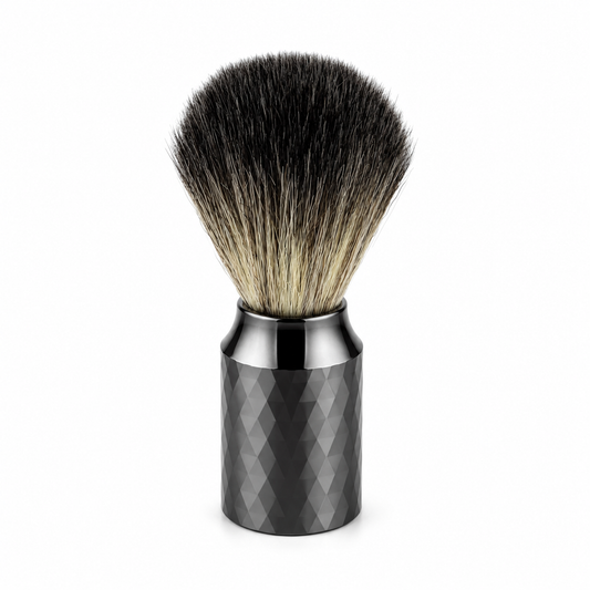 Premium Titanium-Finish Shaving Brush