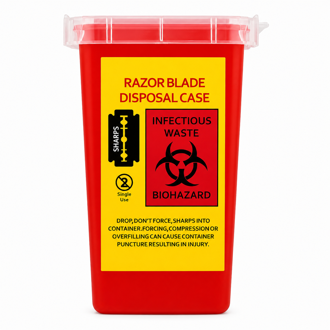 Razor Blade Disposal Container Red