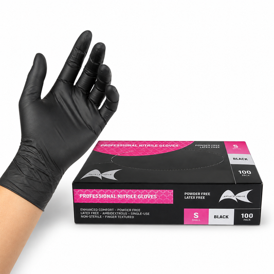 Artistic Choice Black Nitrile Gloves Small 100 pcs