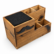 Barber's Scissor Holder - Bristle Insert - Charred Wood