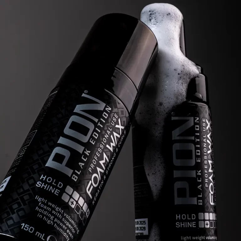 Pion Black Edition Foam Wax – Keratin & Strong Curls 150mL