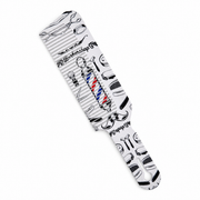 White Barber Pole-Themed Wide-Tooth Comb