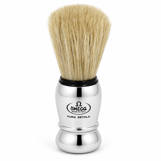 Omega Chrome Pure Bristle Shaving Brush