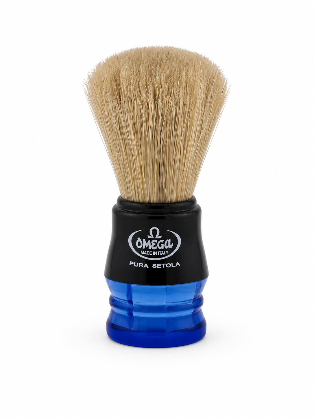 Omega Pure Bristle Shaving Brush – Blue & Black
