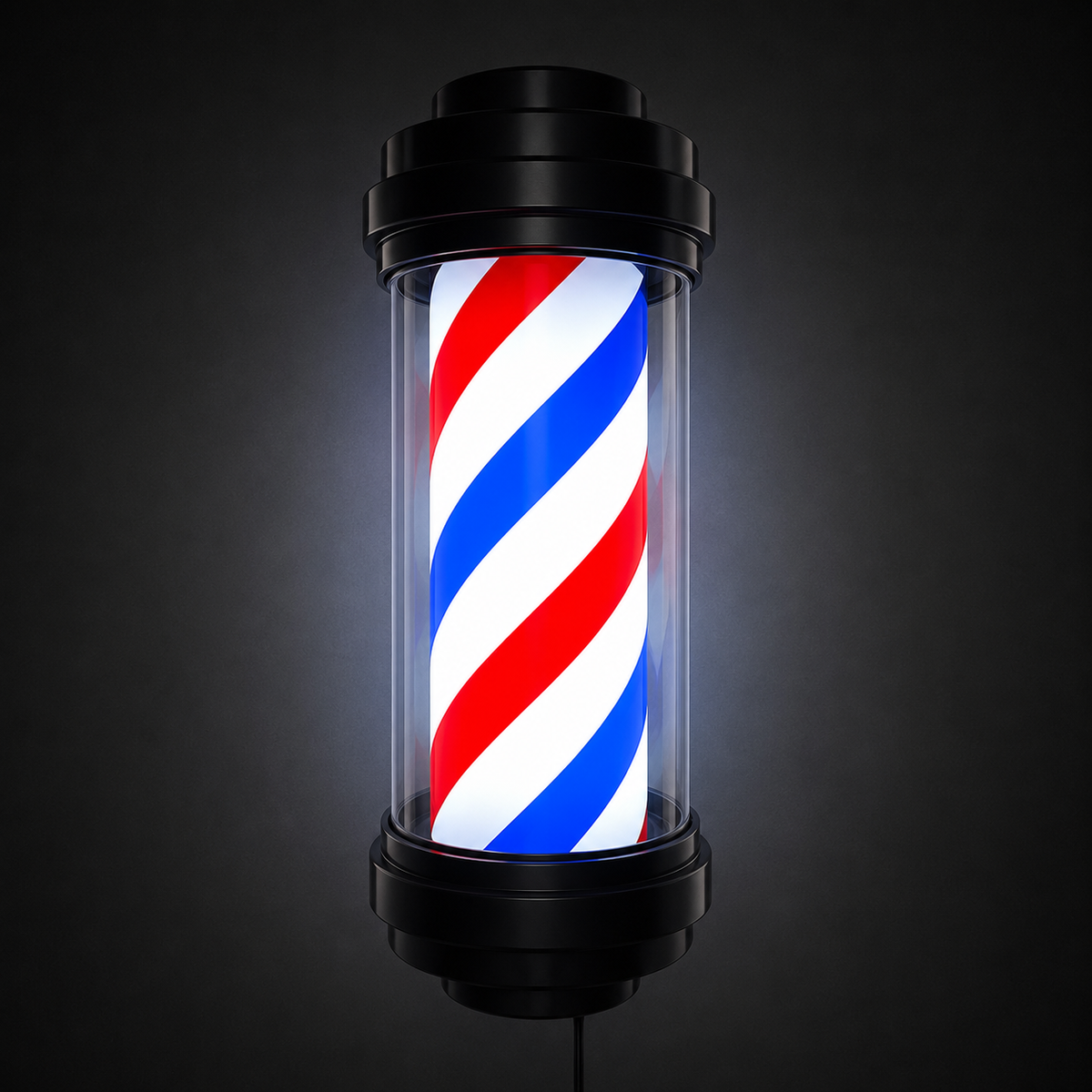 Barber Pole Black Frame - Blue - White - Red 50 cm (GH-50A)