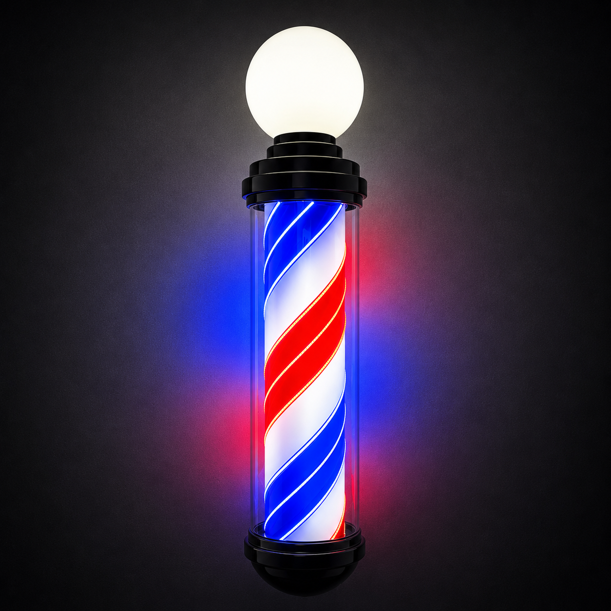 Barber Pole Black Frame - Blue - White - Red 100 cm (GH-100)