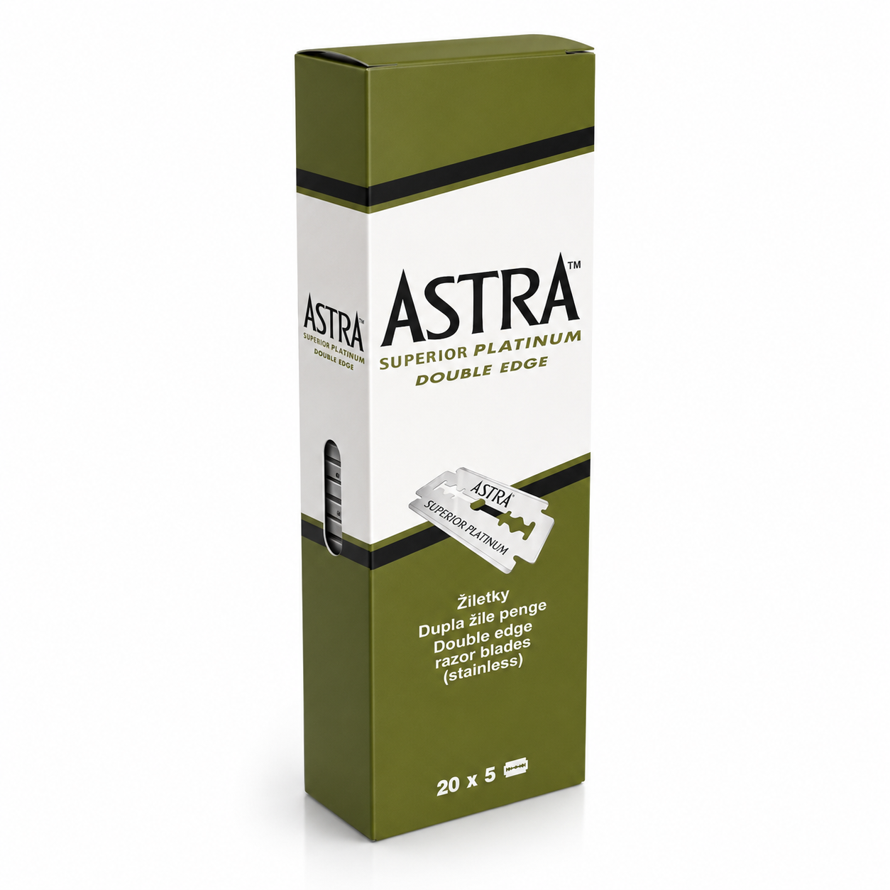 ASTRA Platinum Double Edge Safety Razor Blades 100 Blades (20 x 5)