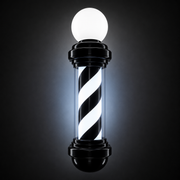 Barber Pole Black Frame - Black & White 68 cm (HS-68BB)