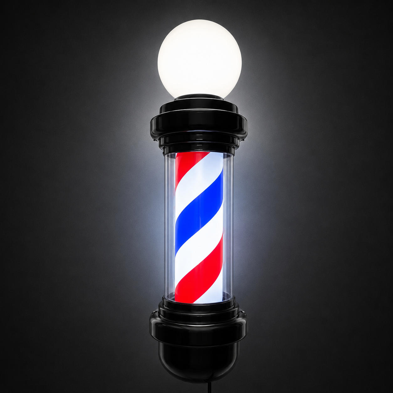 Barber Pole Black Frame - Blue - White - Red 68 cm (HS-68BC)