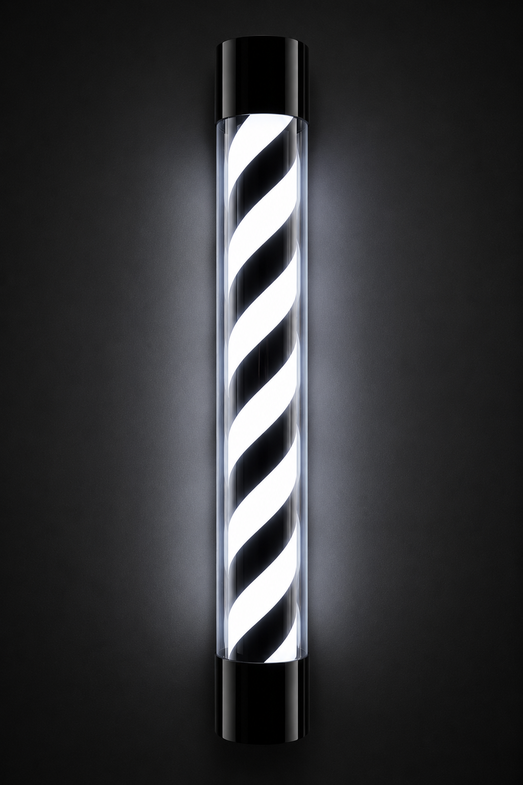 Barber Pole Black Frame - Black & White 90 cm (BS-90)
