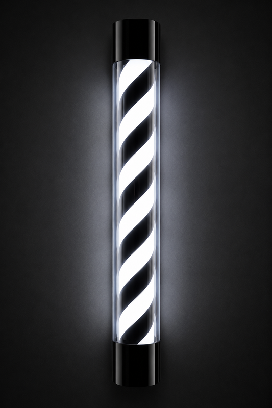 Barber Pole Black Frame - Black & White 90 cm (BS-90)