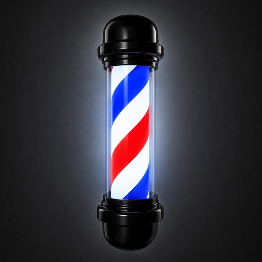 Barber Pole Black Frame - Blue - White - Red 71cm (HD-71BC)