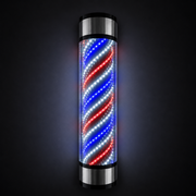 Barber Pole Black/Silver Frame - Blue - White - Red 90 cm (B-90)