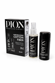 Pion Hair Building Cotton Fiber & Locking Mist 2-in-1 – Black 20g + 100mL